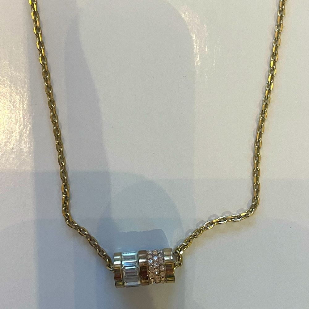 Michael Kors Pave Baguette Barrel Rhinestone Necklace